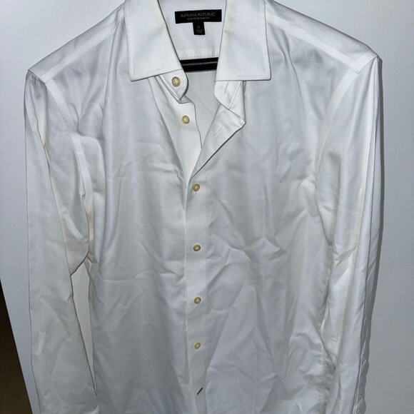 Banana Republic Men's Classic White Button Down Dress Shirt - S - 85% OFF - Picture 1 of 5